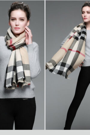 100% pure wool plaid scarf, free shipping