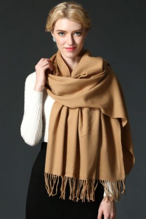 Extra-long, thick, warm shawl scarf, 100% wool, available in stock for wholesale and custom orders